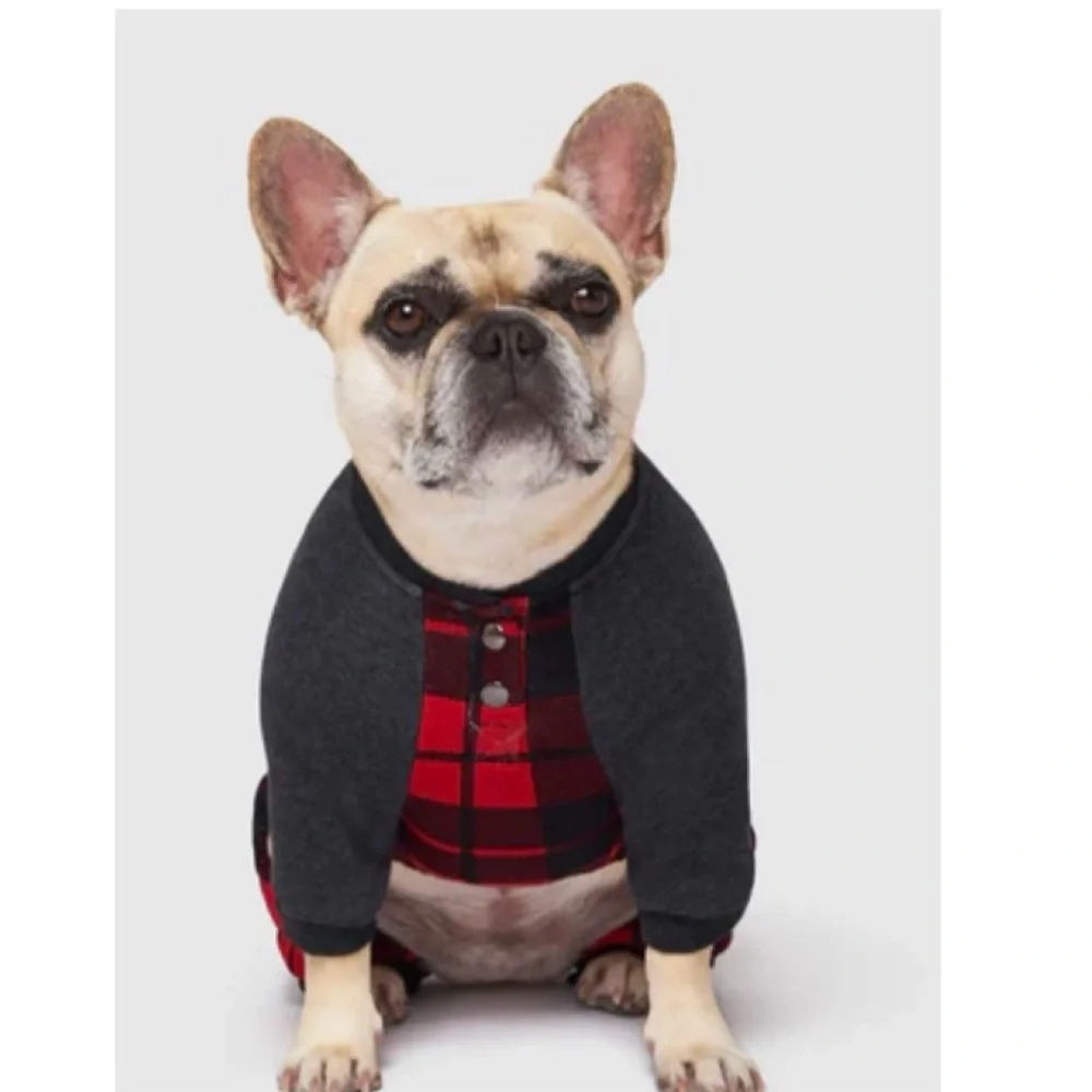 🦋 CANADA POOCH Red Black Buffalo Plaid Frosty Fleece Sweatsuit NWT Size 20